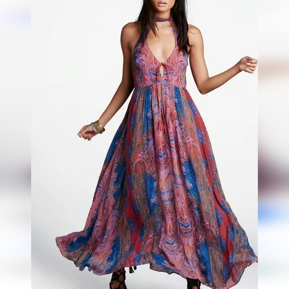 Free People Unattainable Mixed Print Maxi Dress - Picture 3 of 3
